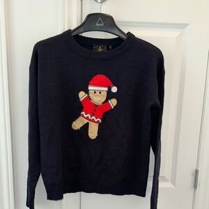 Navy Blue Gingerbread Christmas Sweater